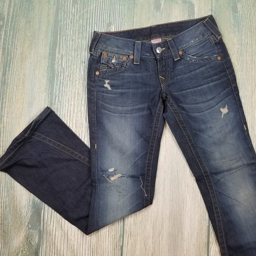 TRUE RELIGION morgan flared leg blue jeans